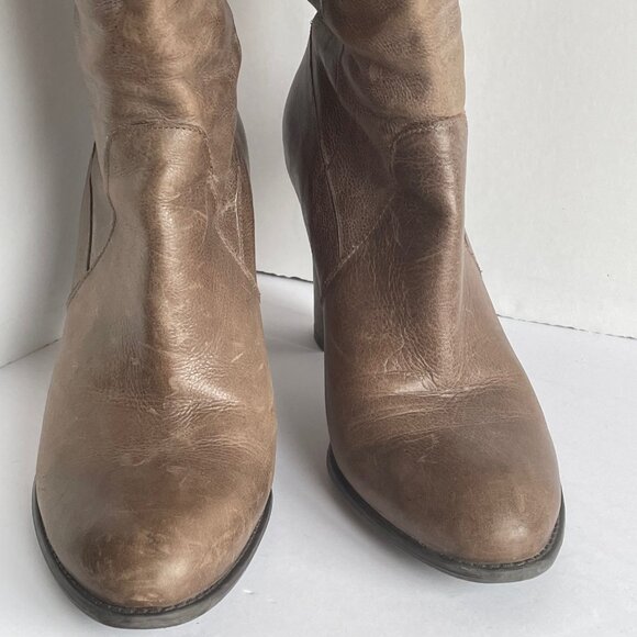 Enzo Angiolini Karissa Tall Leather High Heel Boots Light Brown Women’s 8.5 - Picture 2 of 9